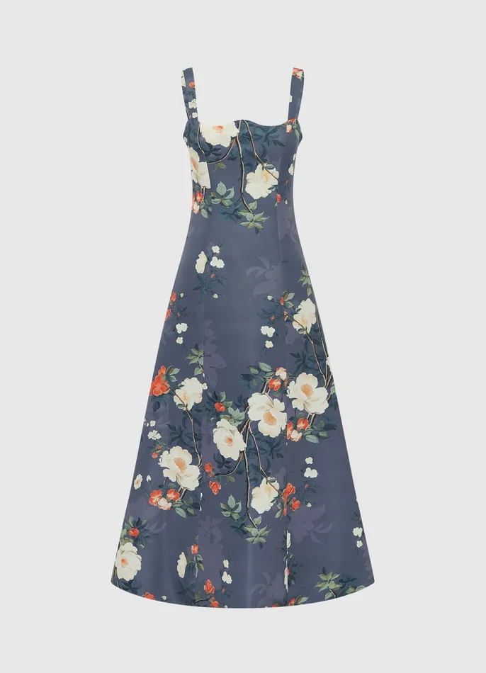 Dresses and Jumpsuits Women LEO LIN Odette Midi Dress 8211 Pear Blossom Print