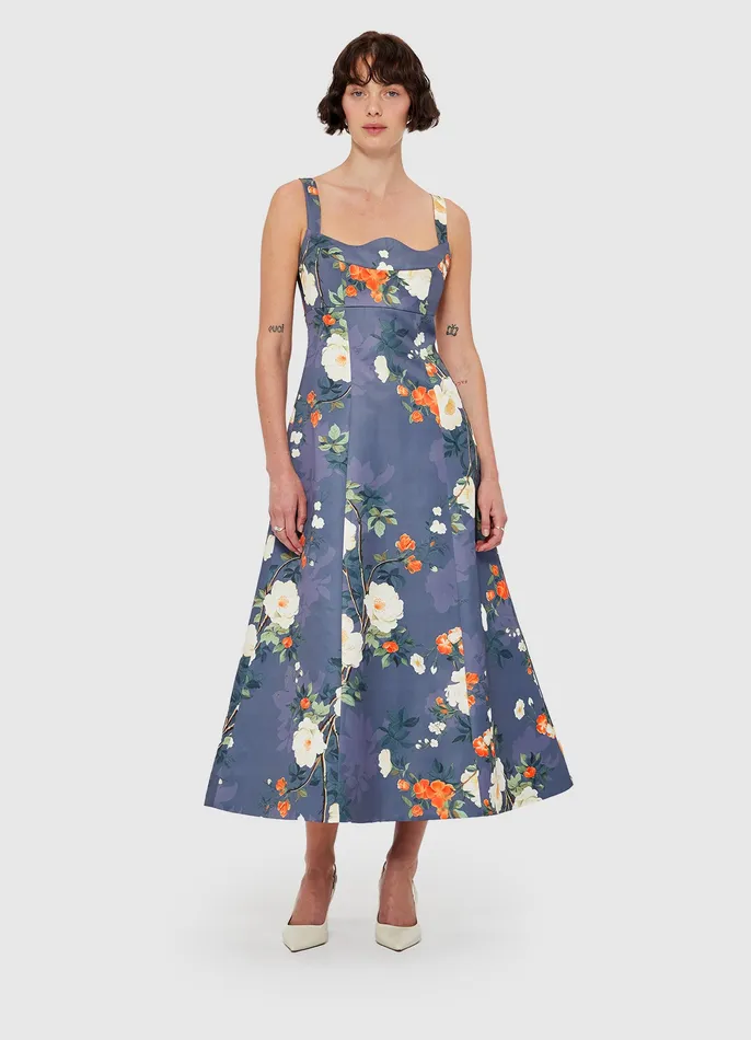 Dresses and Jumpsuits Women LEO LIN Odette Midi Dress 8211 Pear Blossom Print