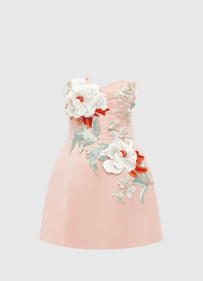 Dresses and Jumpsuits Women Rosario Appliqu Bustier Mini Dress 8211 Peony Print LEO LIN Dresses and Jumpsuits Women Rosario Appliqu Bustier Mini Dress 8211 Peony Print LEO LIN