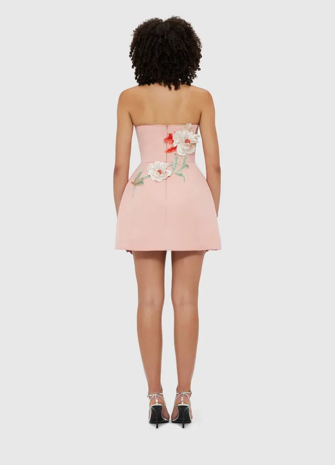 Dresses and Jumpsuits Women Rosario Appliqu Bustier Mini Dress 8211 Peony Print LEO LIN