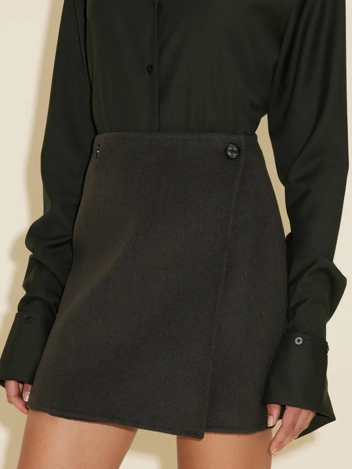 Dresses and Skirts Women Holzweiler Erina Wool Skirt Dk Green