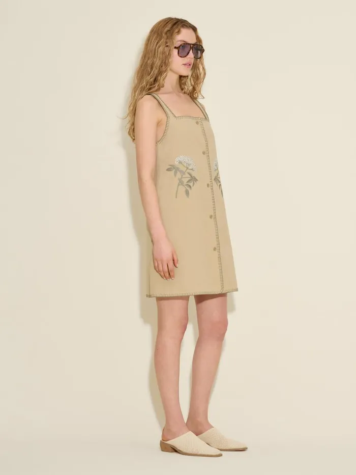 Dresses and Skirts Women Holzweiler Pia Embroidery Short Dress Beige