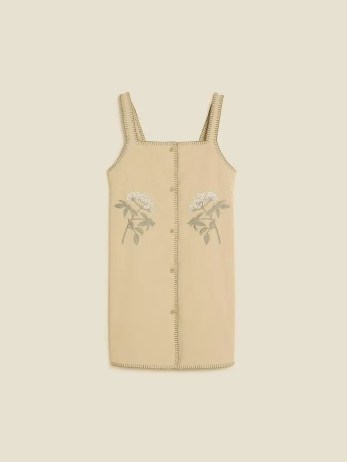 Dresses and Skirts Women Holzweiler Pia Embroidery Short Dress Beige