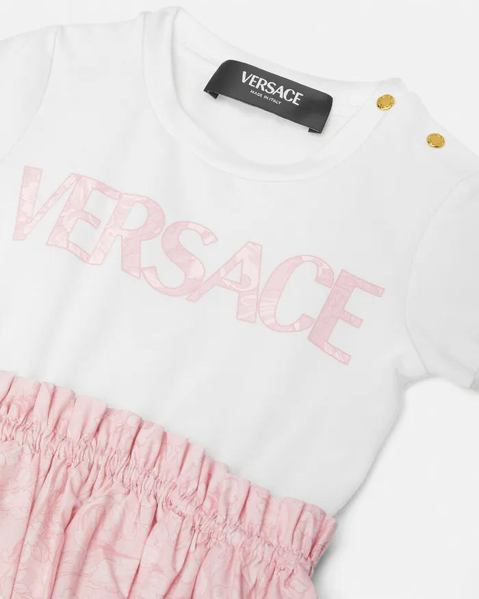 Dresses Kids Versace Barocco Baby TShirt Dress Light Pink