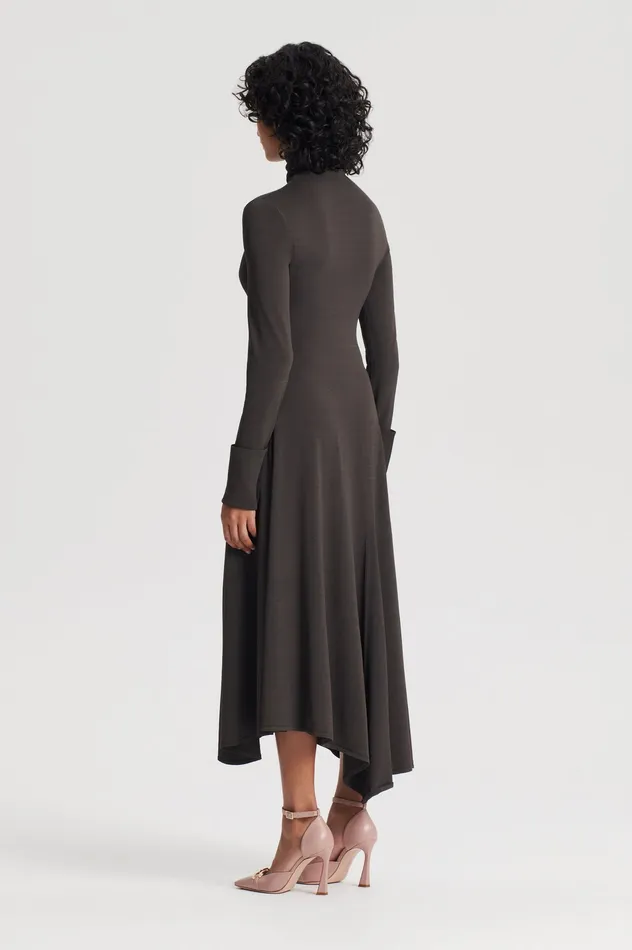 Dresses Scanlan Theodore Women DRAPE HEM DRESS JUNGLE Dresses Scanlan Theodore Women DRAPE HEM DRESS JUNGLE