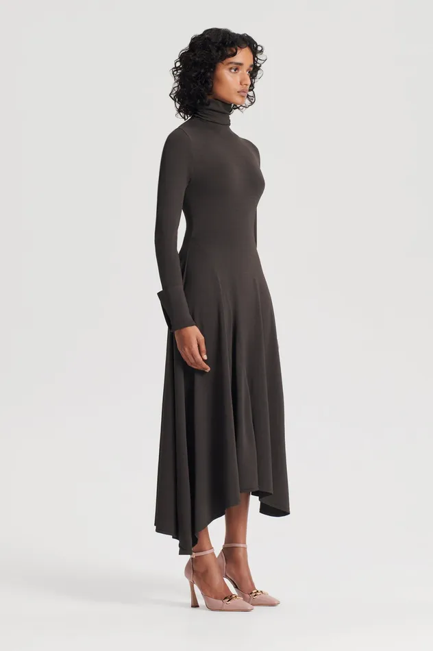 Dresses Scanlan Theodore Women DRAPE HEM DRESS JUNGLE Dresses Scanlan Theodore Women DRAPE HEM DRESS JUNGLE