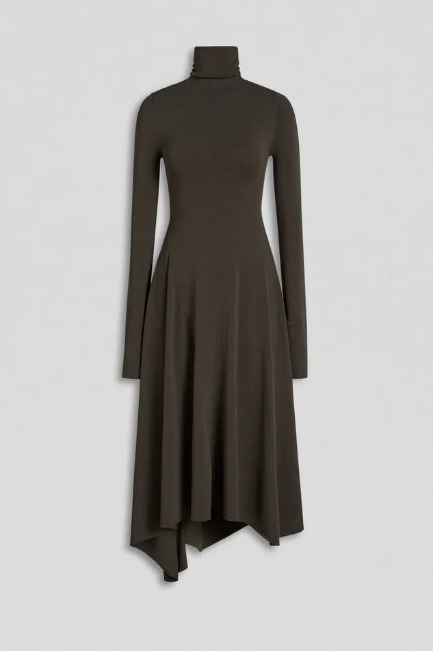 Dresses Scanlan Theodore Women DRAPE HEM DRESS JUNGLE Dresses Scanlan Theodore Women DRAPE HEM DRESS JUNGLE