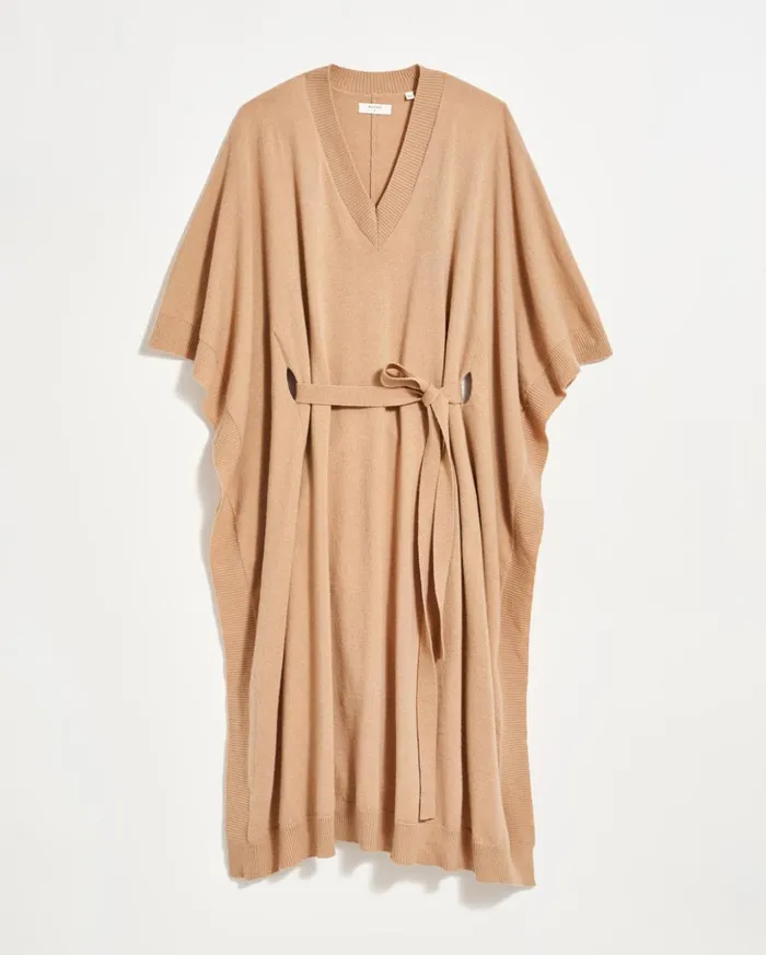 Dresses Women Billy Reid Poncho Sweater Dress Camel