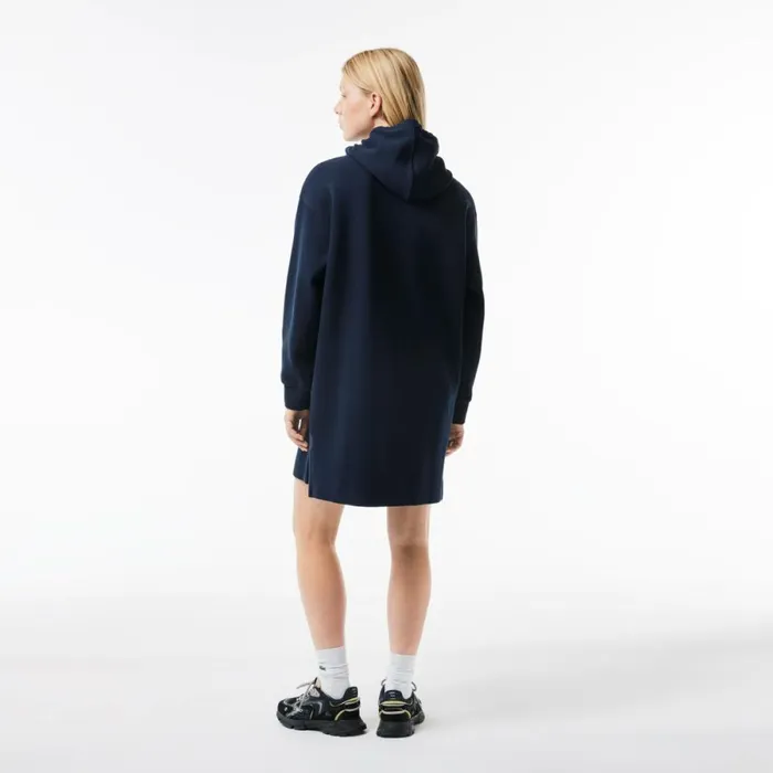 Dresses Women Lacoste Women039s Piqu Hoodie Dress Navy Blue 166