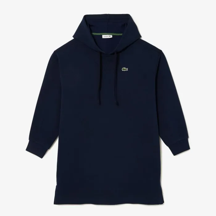 Dresses Women Lacoste Women039s Piqu Hoodie Dress Navy Blue 166