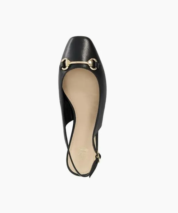 Dune London Ballet Pumps Women Halleys Black Square Toe Slingback Ballet Flats Black