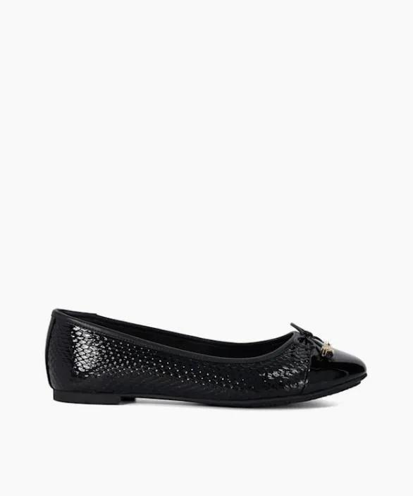 Dune London Ballet Pumps Women Hallo Black CharmDetail Ballet Shoes Black
