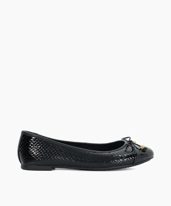 Dune London Ballet Pumps Women Hallo Black Wide Fit CharmDetail Ballet Shoes Black Synthetic