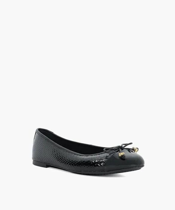 Dune London Ballet Pumps Women Hallo Black Wide Fit CharmDetail Ballet Shoes Black Synthetic