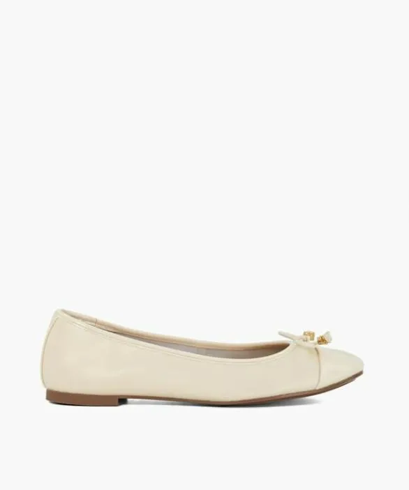 Dune London Ballet Pumps Women Hallo Ecru CharmDetail Ballet Shoes Neutral