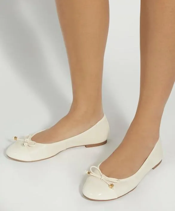 Dune London Ballet Pumps Women Hallo Ecru CharmDetail Ballet Shoes Neutral