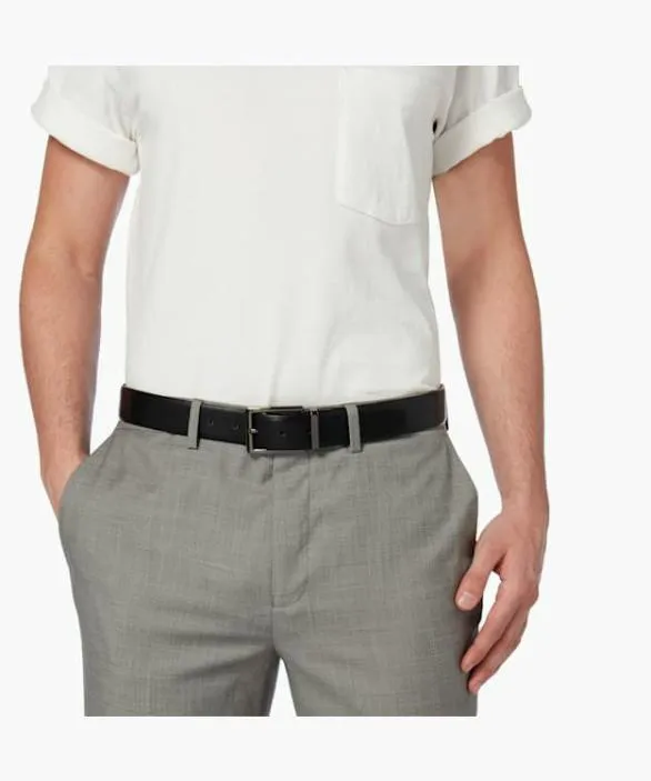 Dune London Belts Men Opra Black Reversible Leather Belt Black
