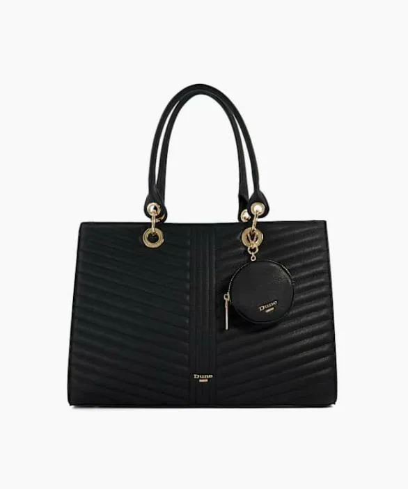 Dune London Black Handbags Women Dazzleo Black Logo Quilted Tote With Detachable Coin Purse Black Dune London Black Handbags Women Dazzleo Black Logo Quilted Tote With Detachable Coin Purse Black