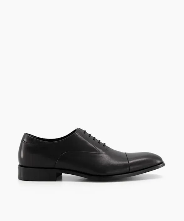 Dune London Black Shoes Men Secrecy Black LaceUp Oxford Shoes Black Leather