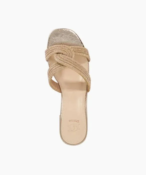 Dune London Block Heeled Sandals Women Movey Rose Gold Block Heel Embellished Sandals Metallic