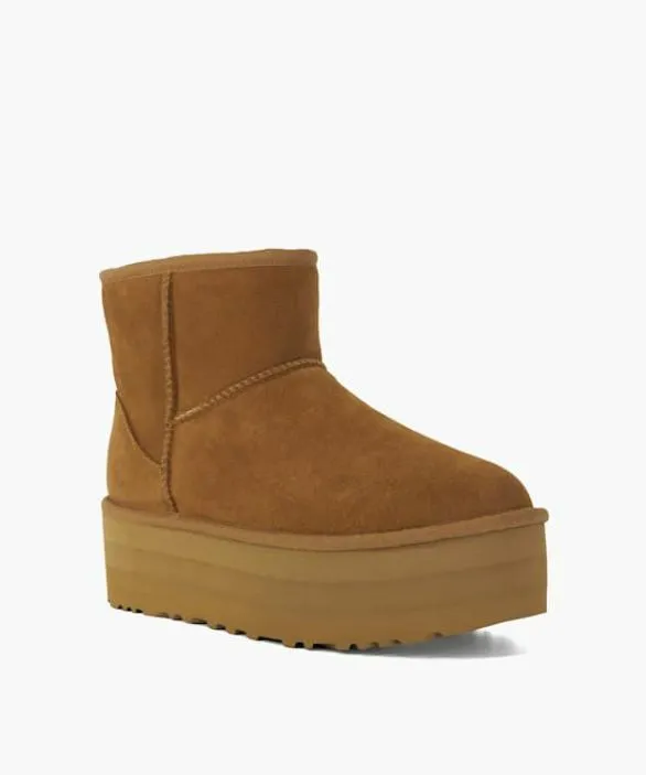 Dune London Brown Boots Women Classic Mini Pl Tan UGG Suede Platform Boots Brown