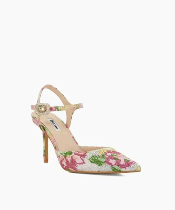 Dune London Court Shoes Women Channel Pink BuckleDetail Heeled Courts Pink