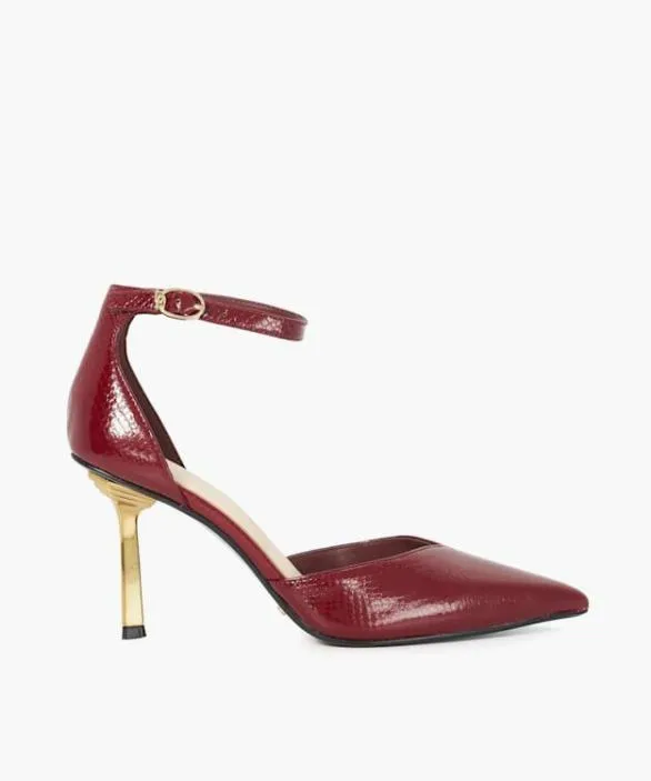 Dune London Court Shoes Women Colly Burgundy Ankle Strap Emerald Heel Court Shoes Red Dune London Court Shoes Women Colly Burgundy Ankle Strap Emerald Heel Court Shoes Red