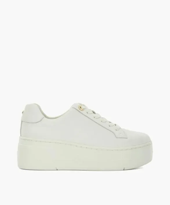 Dune London Episode Trainers Women Episode White Lace Up Flatform Trainers White Dune London Episode Trainers Women Episode White Lace Up Flatform Trainers White