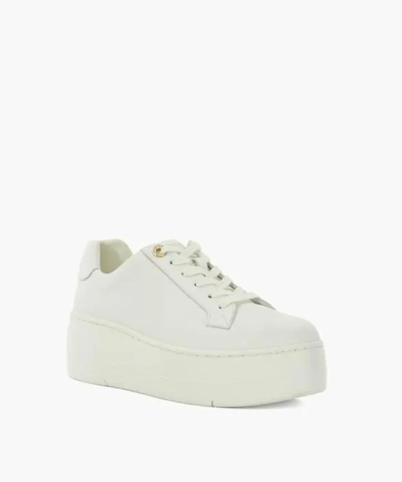 Dune London Episode Trainers Women Episode White Lace Up Flatform Trainers White