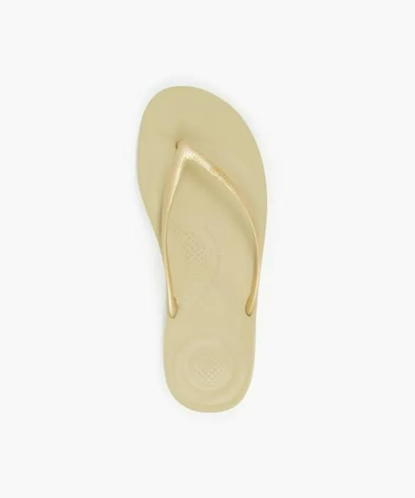 Dune London Gold Sandals Women Iqushion Gold Wedge Flip Flop Metallic