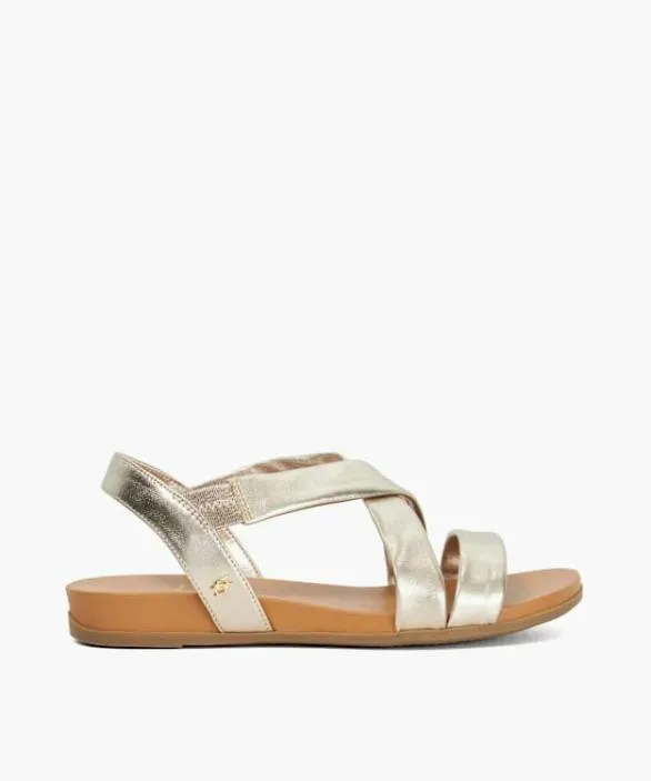 Dune London Gold Sandals Women Landies Gold Flat Sandals Brown