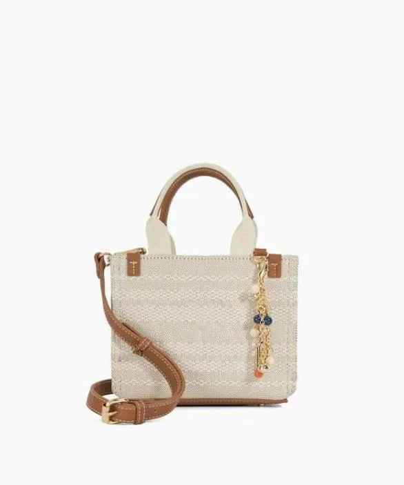 Dune London Handbags Women BabyDeltra Natural Small Canvas Tote With Detachable Charms Neutral Dune London Handbags Women BabyDeltra Natural Small Canvas Tote With Detachable Charms Neutral