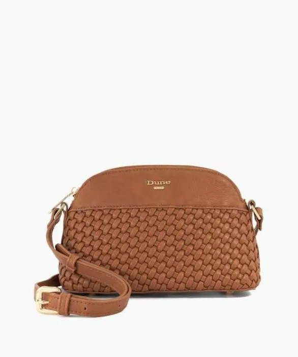 Dune London Handbags Women Distinct Tan Woven Crossbody Bag Brown