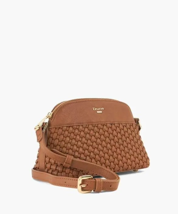 Dune London Handbags Women Distinct Tan Woven Crossbody Bag Brown