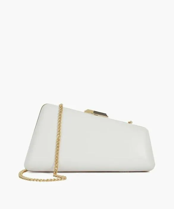 Dune London Leather Bags Women Balancing White Asymmetric Clutch Bag White