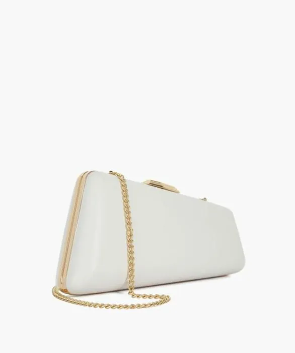 Dune London Leather Bags Women Balancing White Asymmetric Clutch Bag White