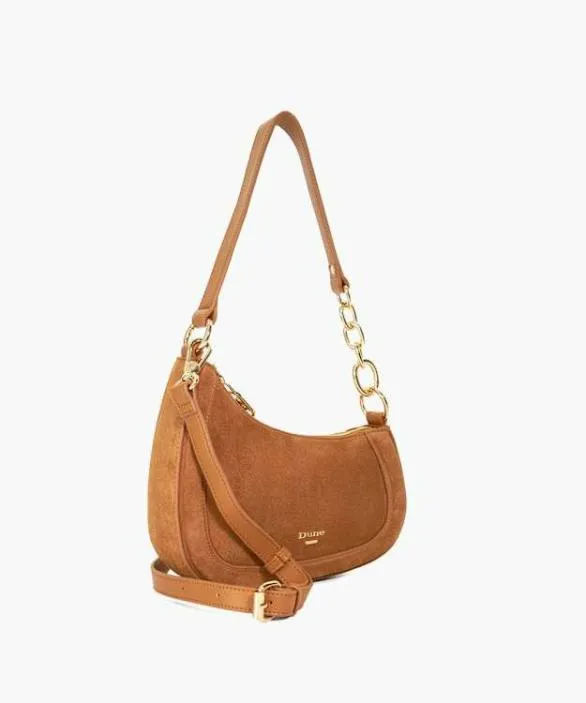 Dune London Shoulder Bags Women Direction Tan Asymmetric Chain Detail Shoulder Bag Brown