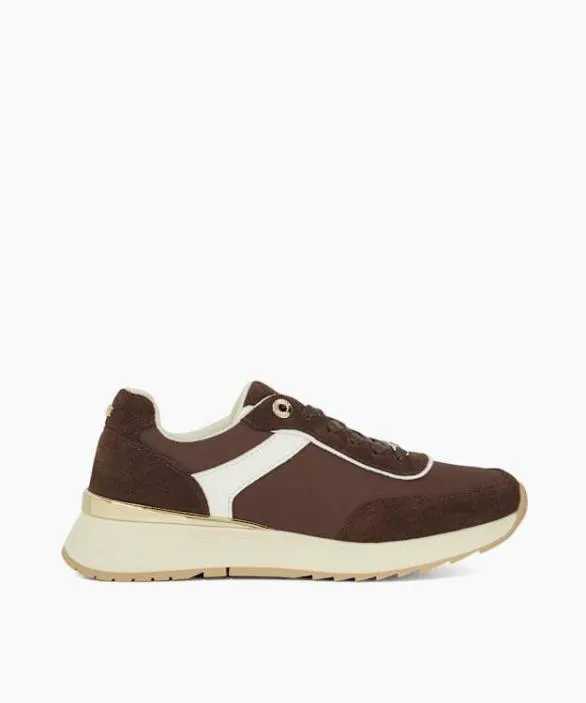 Dune London Trainers Women Eludes Brown Suede Round Toe Trainers Brown