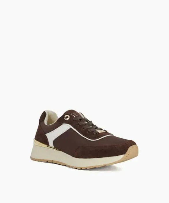 Dune London Trainers Women Eludes Brown Suede Round Toe Trainers Brown