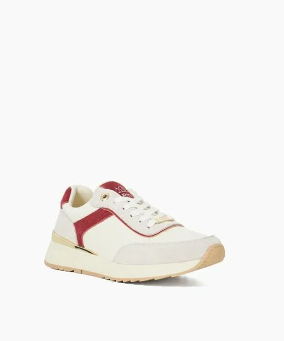 Dune London Trainers Women Eludes White Suede Round Toe Trainers White