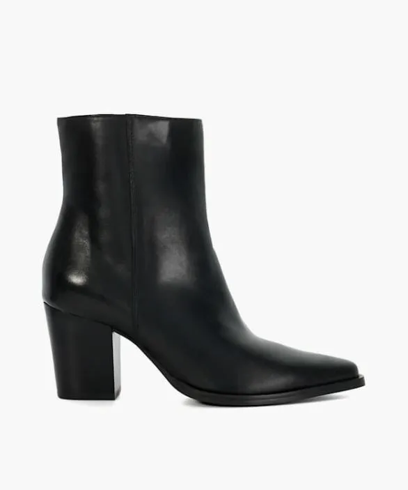 Dune London Western Cowboy Boots Women Paxten Black Western Ankle Boots Black