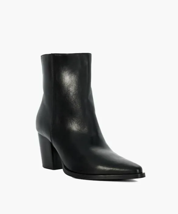 Dune London Western Cowboy Boots Women Paxten Black Western Ankle Boots Black