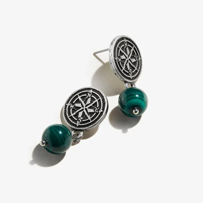 Earrings Women Alex And Ani Compass Coin Drop Earrings Rafaelian Silver