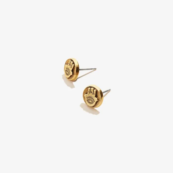 Earrings Women Alex And Ani Hamsa Circle Stud Earrings Rafaelian Silver