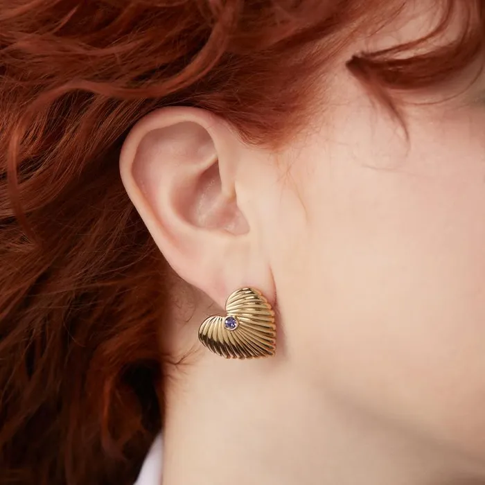 Earrings Women Alex And Ani Puffy Heart Statement Earrings Gold