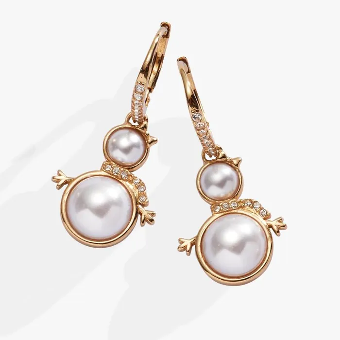 Earrings Women Alex And Ani Snowwoman Dangle Earrings Shiny Gold