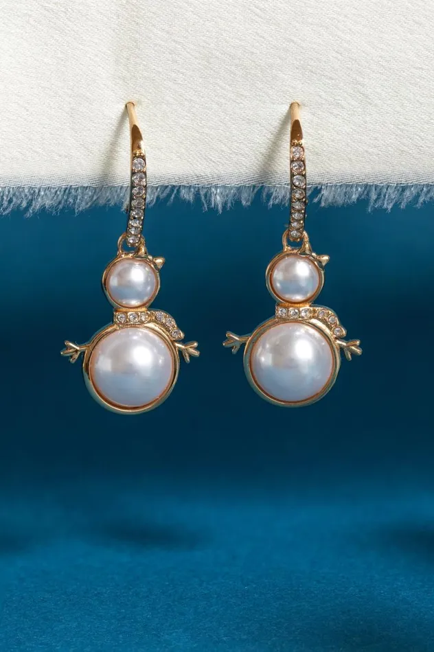 Earrings Women Alex And Ani Snowwoman Dangle Earrings Shiny Gold