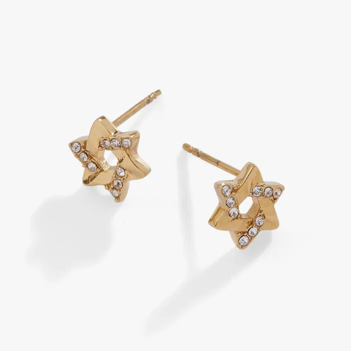 Earrings Women Alex And Ani Star Of David Mini Stud Earrings Stainless Steel Gold