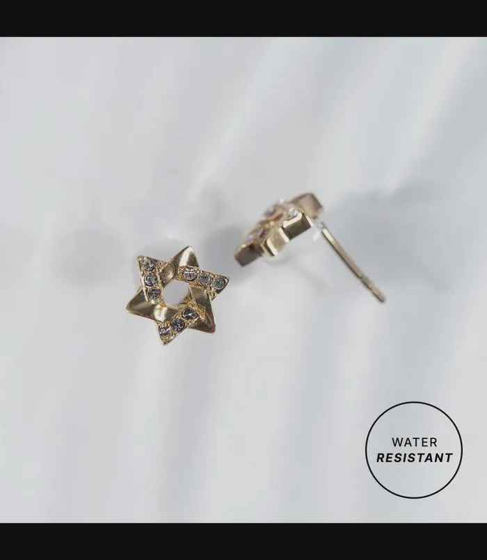 Earrings Women Alex And Ani Star Of David Mini Stud Earrings Stainless Steel Gold