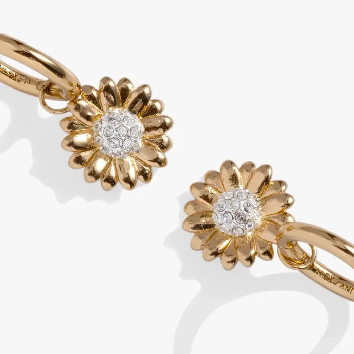 Earrings Women Alex And Ani Sunflower Huggie Hoop Earrings Two Tone